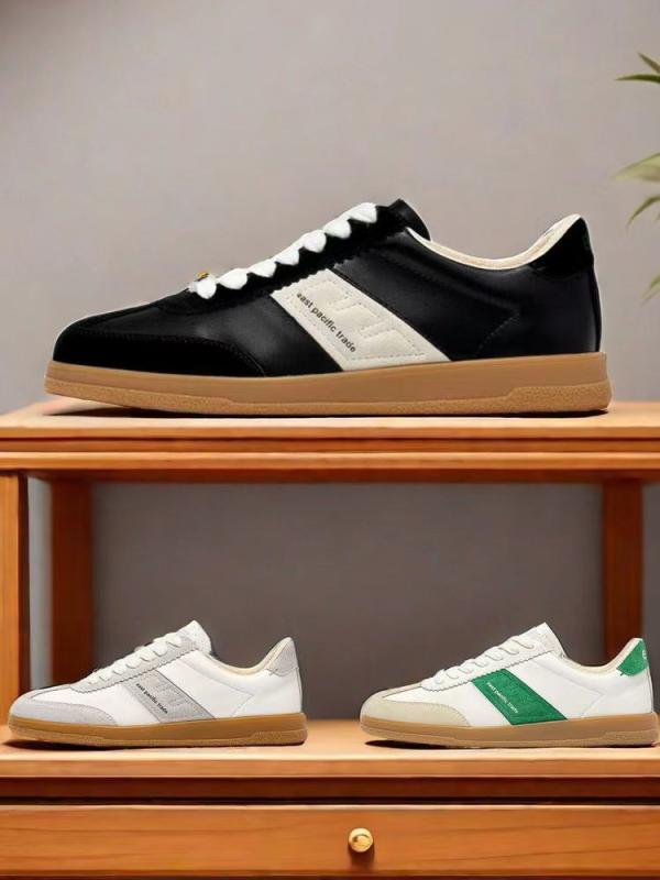 スニーカー ユニセックス 牛革 レザースニーカー 厚底 運動靴 カジュアルシューズ ローカット 紐 疲れにくい 耐摩耗性 床/野外/硬地 普段使い 春夏秋冬 黒/白/緑