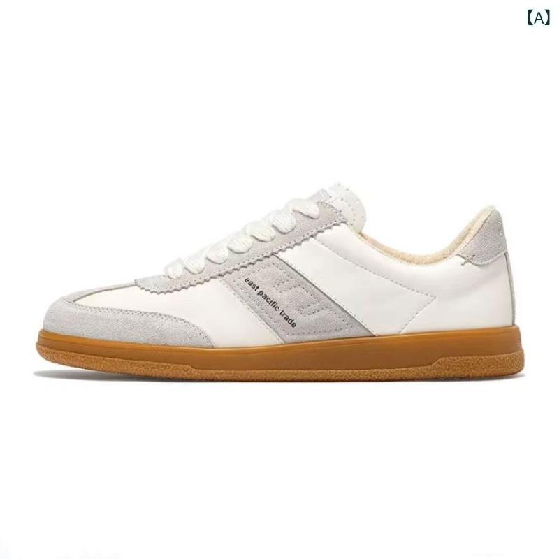 スニーカー ユニセックス 牛革 レザースニーカー 厚底 運動靴 カジュアルシューズ ローカット 紐 疲れにくい 耐摩耗性 床/野外/硬地 普段使い 春夏秋冬 黒/白/緑