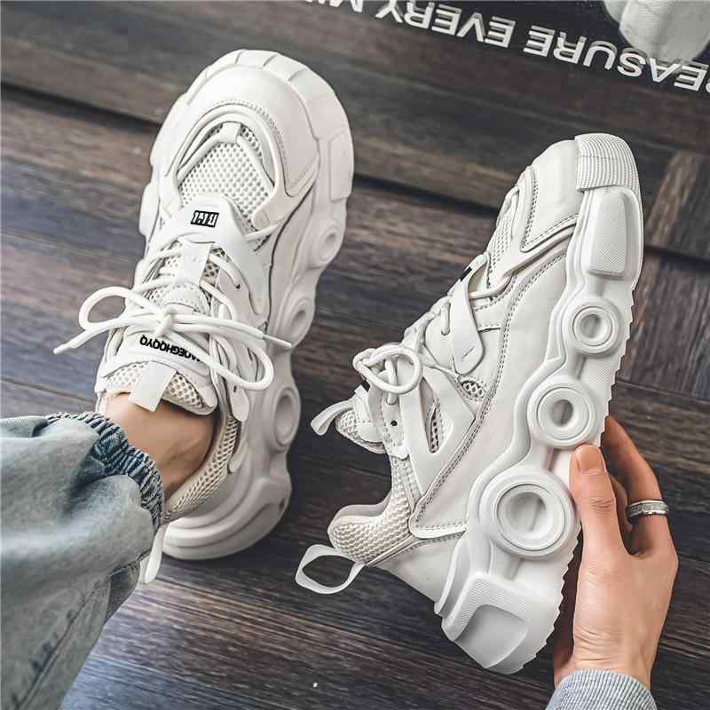 スニーカー メンズ ランニングシューズ スポーツシューズ 厚底 運動靴 カジュアル 韓国風 ローカット 通気性 クッション性 白 黒 春夏秋冬
