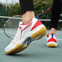 羽毛球シューズ レディース メンズ 兼用 スポーツシューズ メッシュ 通気性 耐摩耗性 滑り止め トレーニングシューズ テニスシューズ ローカット ゴム底 EV...