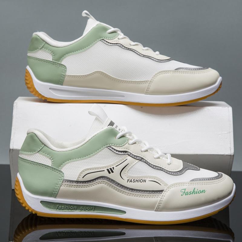 スニーカー メンズ 男性用 ローカット 運動靴 ランニングシューズ 普段使い 通気性 滑り止め 灰色 黒色 緑色 厚底