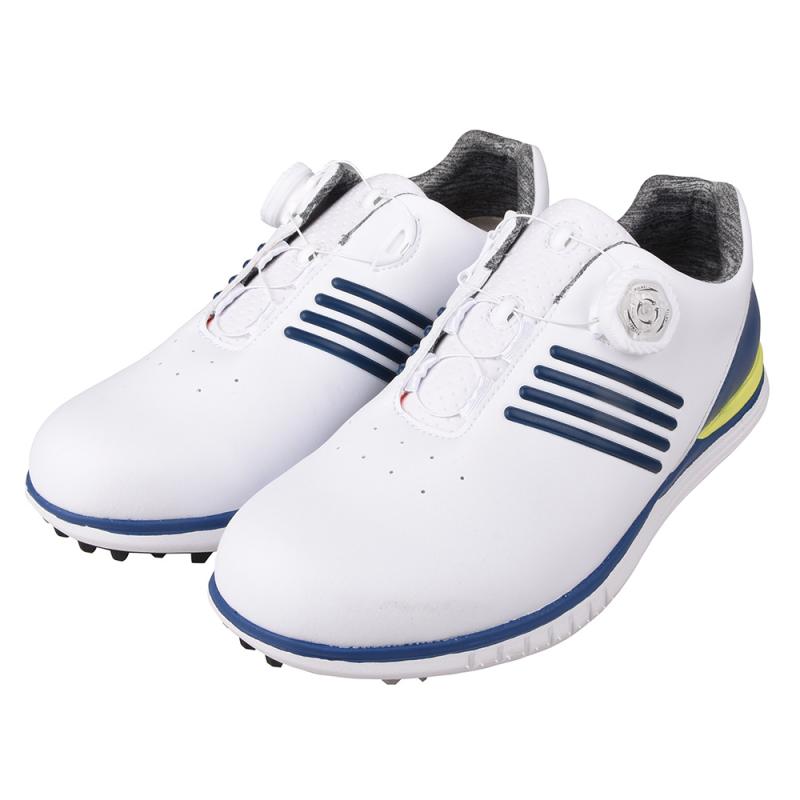 ゴルフシューズ メンズ 男性用 球鞋 スパイクレス スニーカー ダイヤル式 防滑 通気性 人工皮革 EVA 快適 普段使い アウトドア 黒 白