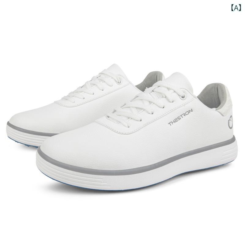 ゴルフシューズ メンズ 男性用 運動靴 スポーツシューズ スニーカー 防水 滑り止め ローカット 春夏秋冬 白 グレー 黄色 黒 紺