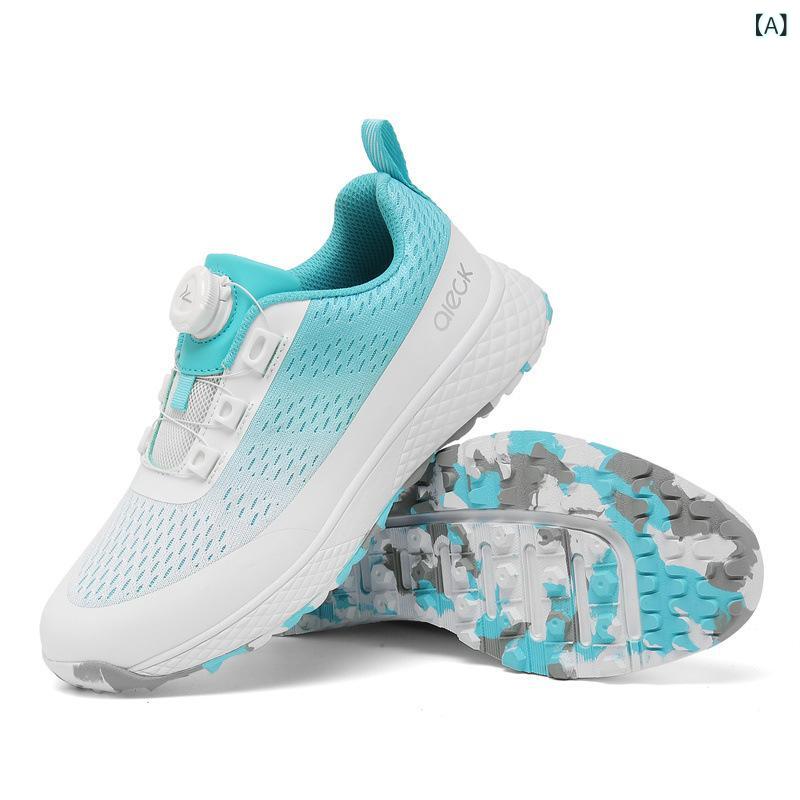 ゴルフシューズ 男女兼用 通気性 スポーツシューズ ローカット スニーカー 天然皮革 人工皮革 スパイクレス 普段使い 防水 クッション性 白 紺 ピンク