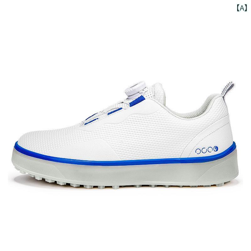 ゴルフシューズ 男女兼用 ローカット スニーカー 紐なし 伸縮性 通気性 快適 防滑 疲労軽減 カップル 普段使い スポーツ 白 青 紺 黒 春夏秋冬