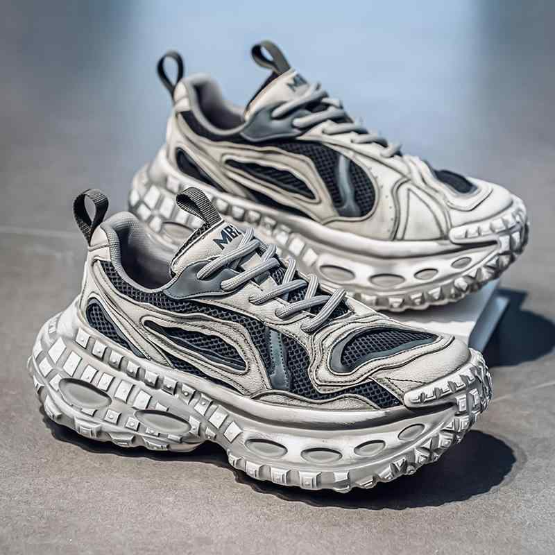 スニーカー メンズ 男性用 厚底 スポーツシューズ アウトドア ランニングシューズ 運動靴 ローカット 疲れない 普段履き カジュアル 春夏秋冬 グレー ブラッ...