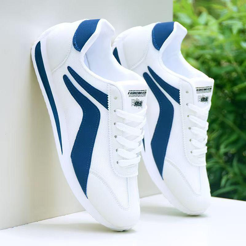 スニーカー メンズ 男性用 スポーツシューズ ランニングシューズ メッシュ 通気性 運動靴 ローカット フラット 普段使い カジュアル 春夏 白 黒 赤 青