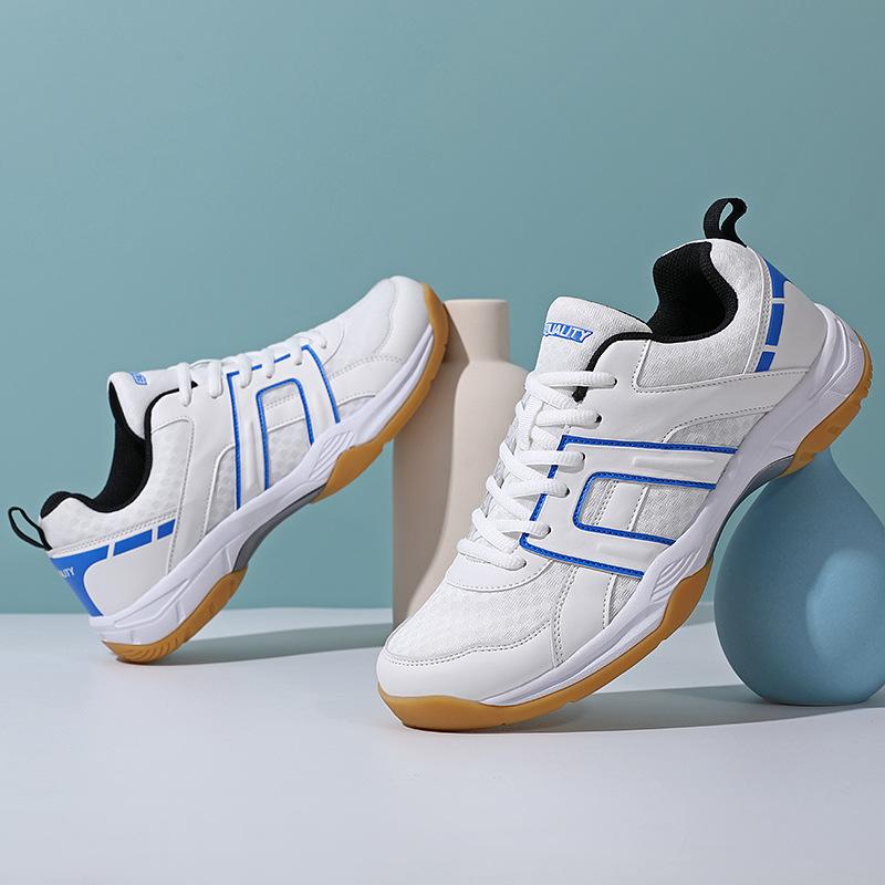 シューズ 男女兼用 卓球シューズ 屋外 運動靴 軽量 通気性 滑り止め 白 青 灰色 春夏 秋冬