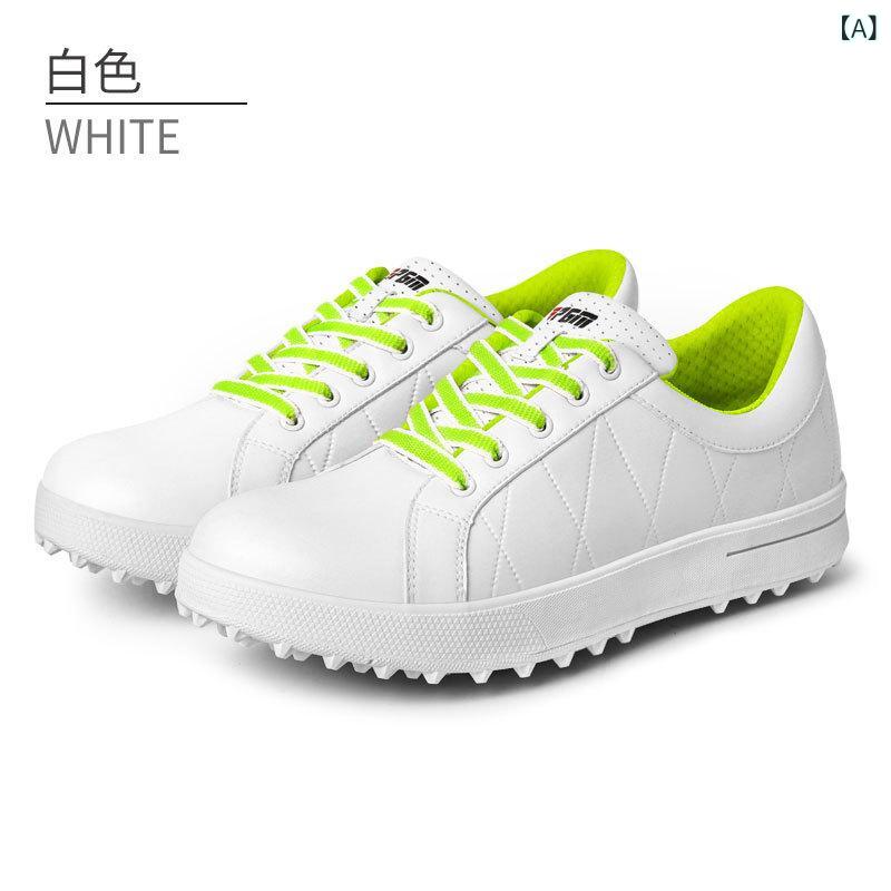 ゴルフシューズ レディース ローカット スニーカー スパイクレス 防水 撥水 滑り止め 衝撃吸収 通気性 超軽量 疲労軽減 スポーツ 運動 普段使い カジュアル 白 青 緑