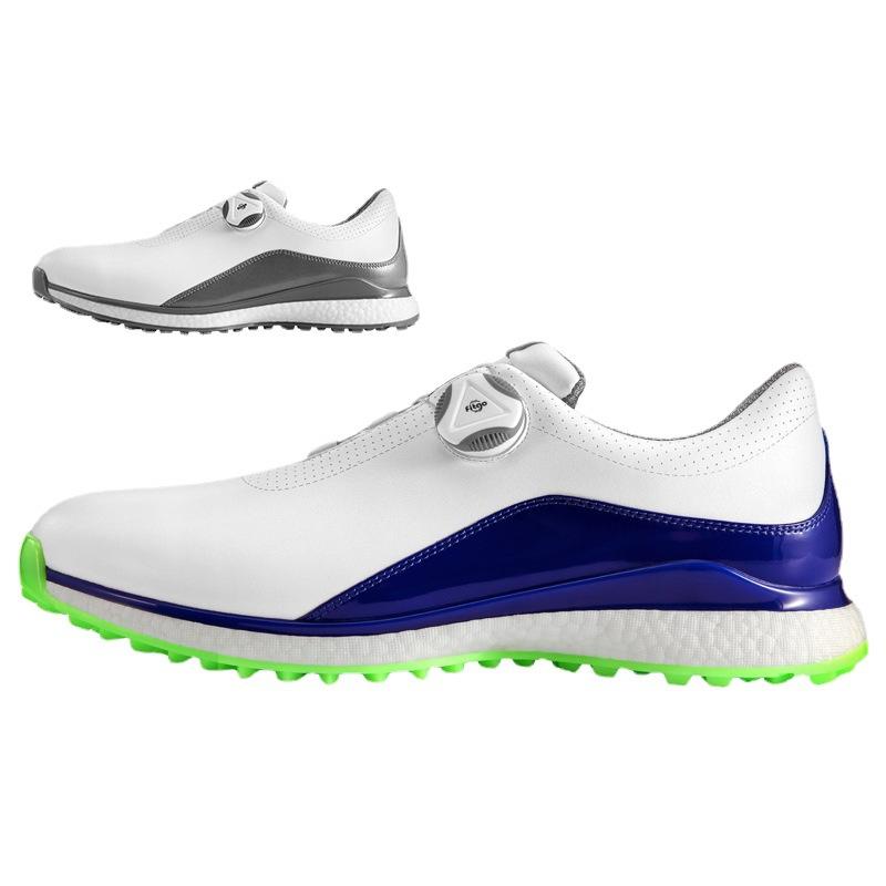 ゴルフシューズ メンズ 男性用 軽量 防水 スポーツシューズ スパイクレス 白 青 緑 白 灰色