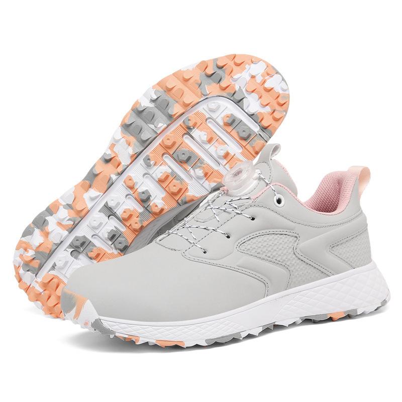 ゴルフシューズ 男女兼用 アウトドア カジュアルシューズ 紐靴 スパイクレス ローカット 運動靴 スポー..