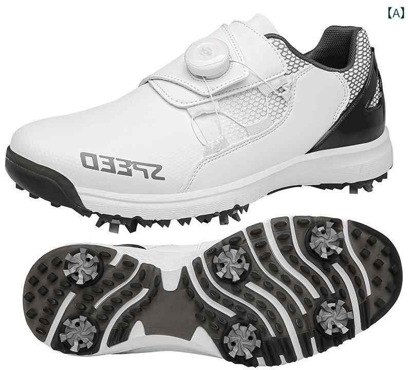 ゴルフシューズ 男女兼用 スパイク ローカット 紐 スニーカー スポーツシューズ 運動靴 通気性 クッション性 天然ゴム 合成皮革 白 黒 紺 春夏秋冬