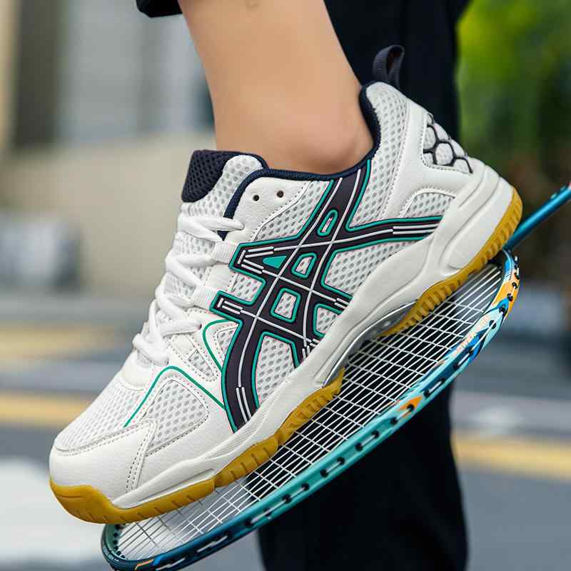 バドミントンシューズ メンズ プロ 試合用 テニスシューズ 運動靴 通気性 滑り止め 天然ゴム底 バレーボール 卓球 春夏秋冬 ローカット 白 青 緑