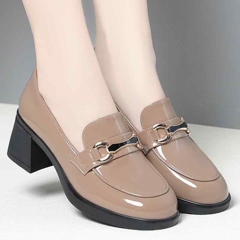 靴 レディース ローファー スリッポン 厚底 婦人靴 歩きやすい 履きやすい ブラック 黒 杏色 オリーブ..