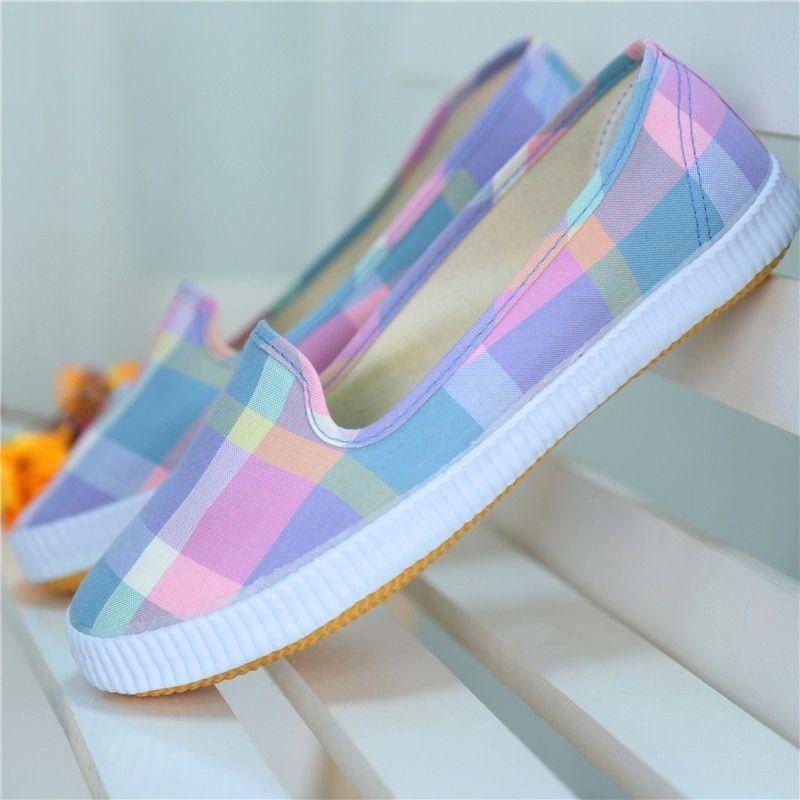 パンプス レディース フラットシューズ チェック柄 スリッポン ぺたんこ靴 婦人靴 ローヒール 歩きやす..