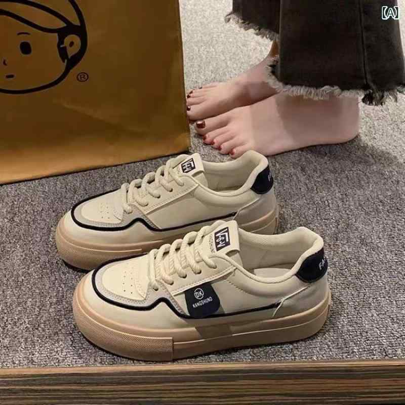 スニーカー レディース 厚底 スポーツ ローカット 紐靴 運動靴 通学履き 普段履き カジュアル 軽量 クッション性 滑り止め ブルー ブラウン系 春夏秋冬