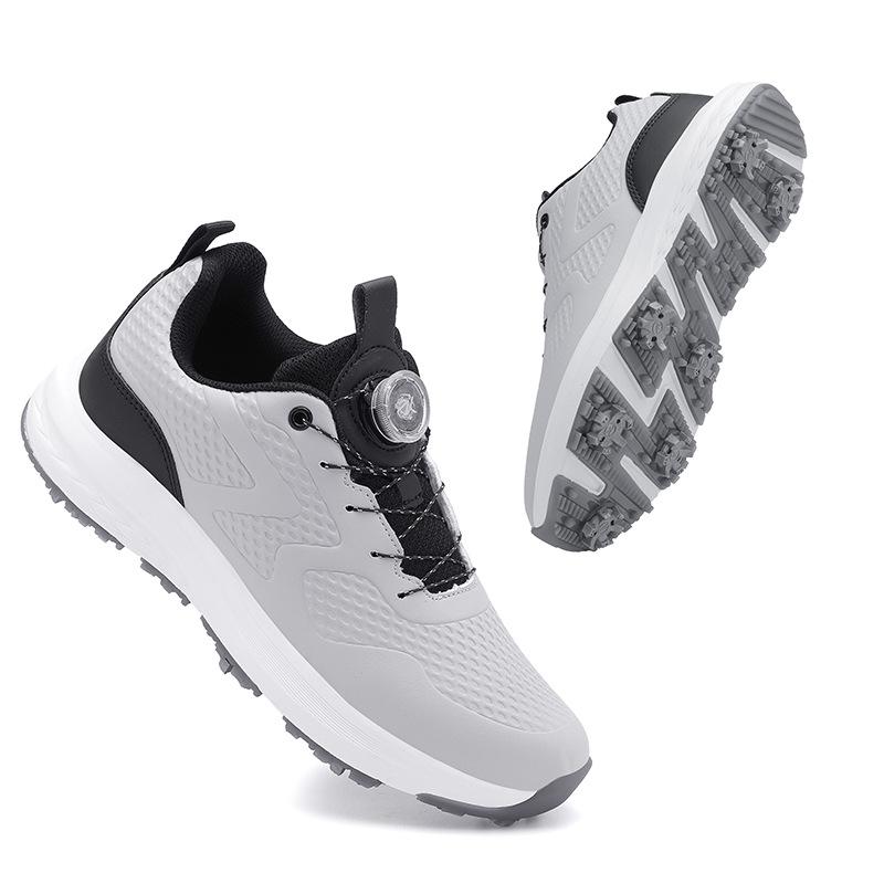 ゴルフシューズ 男女兼用 ゴルフ靴 スパイクレス スパイク付き 滑り止め 通気性 運動靴 スポーツシュー..