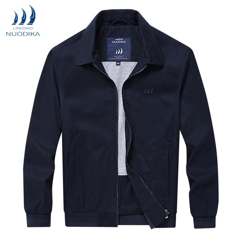 ジャケット 男性用 紳士服 アウター 春秋 コットン 翻領 無地 カジュアル ビジネス フォーマル 深青色