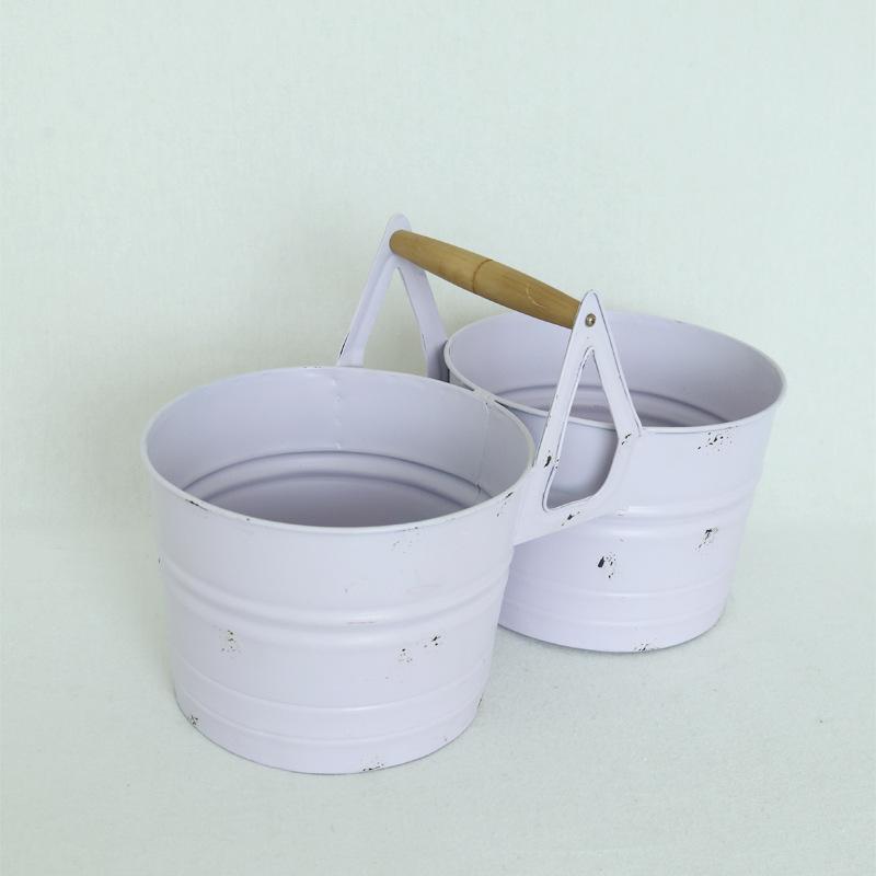 ベビー キッズ 写真撮影用 バケツ 鉄製 新生児 撮影道具 ピンク パープル グリーン