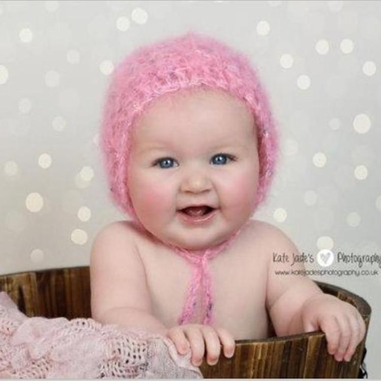 帽子 ベビー 男女 新生児 写真撮影用 小道具 高級感 モヘア風 かわいい ホワイト ピンク イエロー パー..