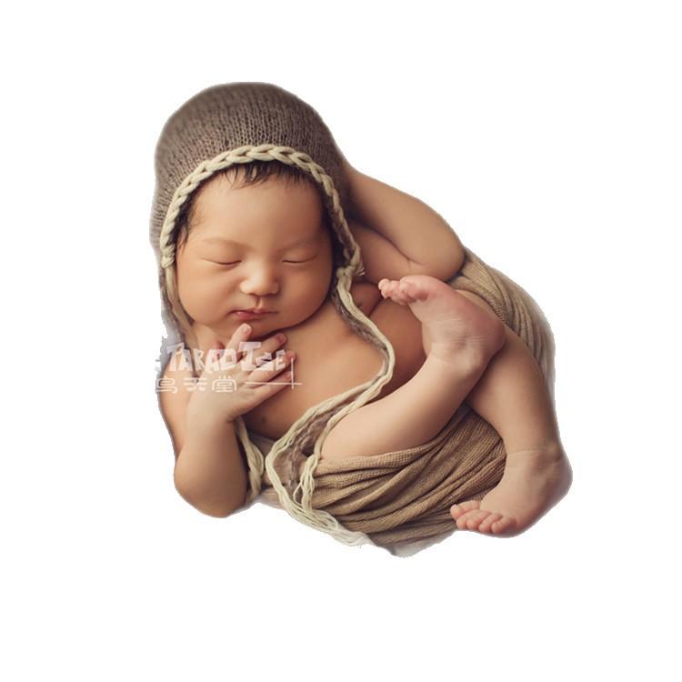 帽子 ベビー 新生児 写真撮影 小道具 セット 白 ピンク ブルー シルバーグレー ベージュ キャメル