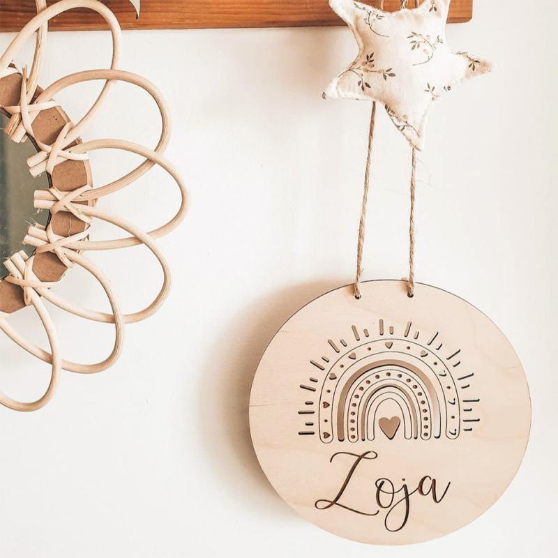 壁掛け 北欧風 木製 レインボー ウォールデコレーション 子供部屋 寝室 リビング 玄関 飾り付け ベビー..
