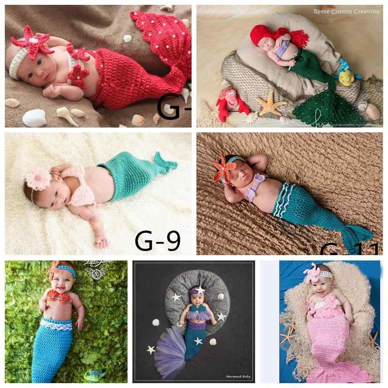 ベビー コスチューム 新生児 満月 百日祝い 写真撮影 人魚 ニット かわいい 寝相アート 記念撮影