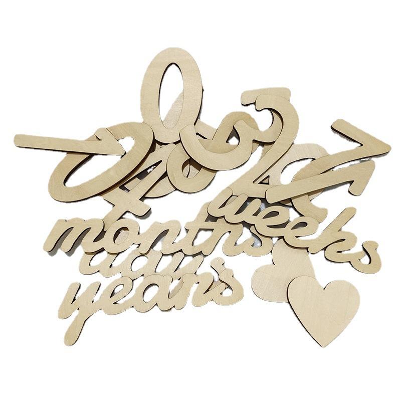 木製マンスリーカード ベビー 百日祝い ハーフバースデー 誕生日 撮影小物 飾り付け 木製 レターバナー..