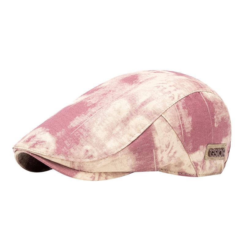 帽子 メンズ ハンチング帽 ベレー帽 扎染 綿 短つば キャップ 春夏 ブラック レッド ブルー カーキ