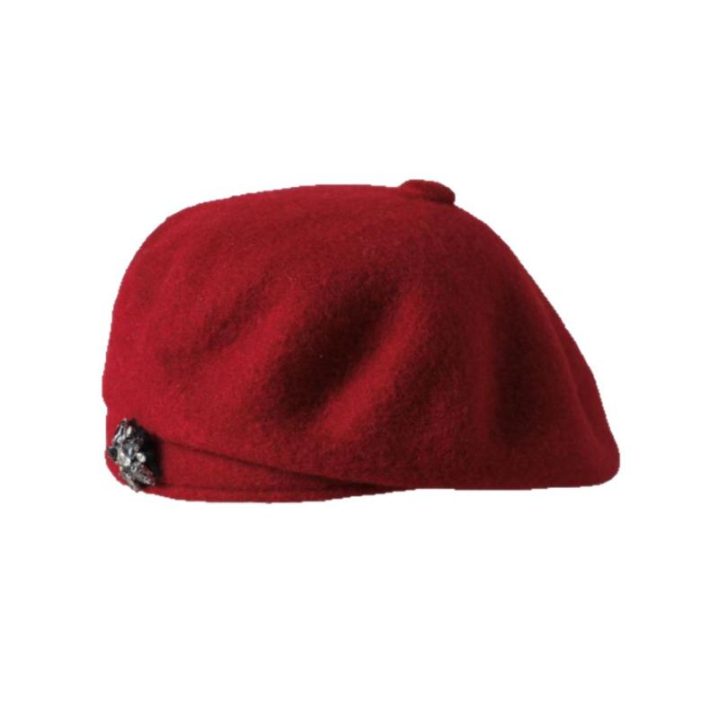 ベレー帽 レディース 秋冬 水钻 英伦風 レトロ ハット 小顔効果 カジュアル 帽子 カーキ レッド ブラック