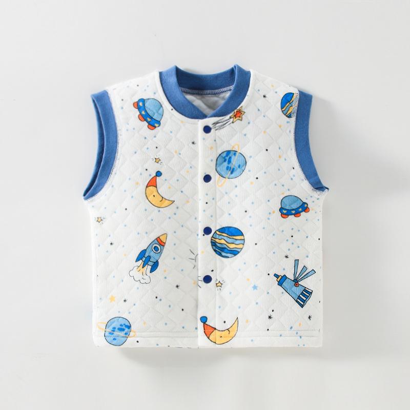 ベビー服 ベスト 秋冬 赤ちゃん 中綿入り あったか 新生児 子供用 チョッキ アウター かわいい 動物柄 ..