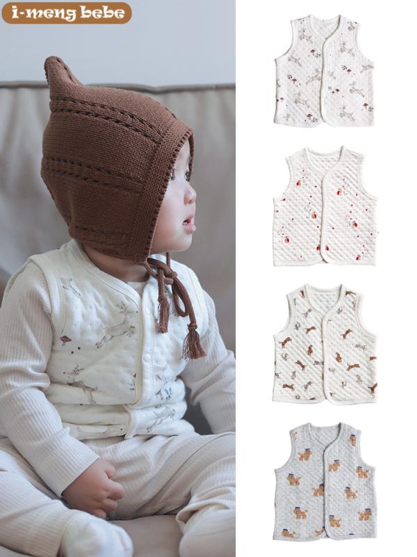 ベビー服 ベスト A類 夹棉 チョッキ 男女兼用 赤ちゃん 子供 幼児 1歳 2歳 3歳 小鹿 キルト かわいい ..