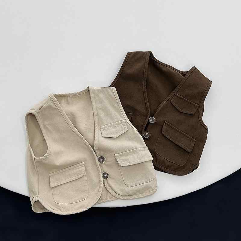 子供服 ベスト 男女兼用 韓国風 コットン 中綿 ノースリーブ トップス 春秋 冬 普段着 80cm 90cm 100cm 110cm 120cm 130cm