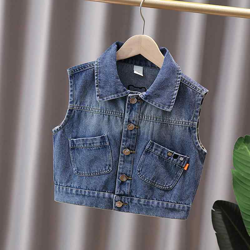 子供服 デニムベスト 男の子 刺繍 春秋 カジュアル Gジャン風 90cm 100cm 110cm 120cm 130cm 140cm 150cm