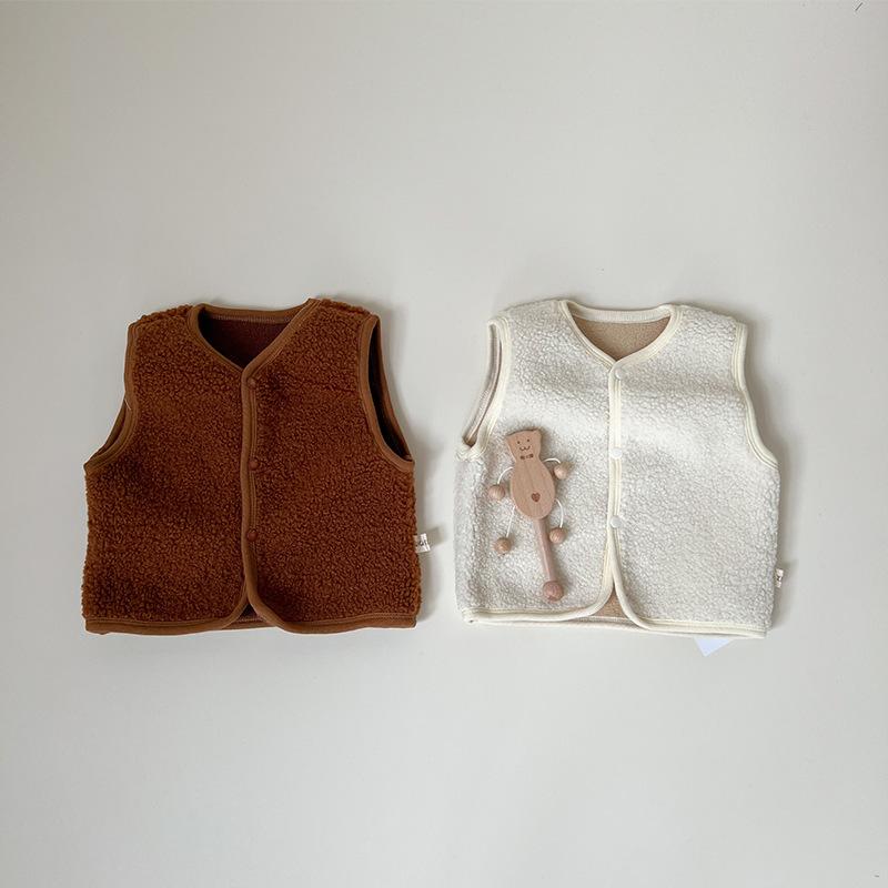 ベビー キッズ 羊羔 羊毛 ボア ベスト 厚手 防寒 あったか 韓国風 子供服 かわいい ノースリーブ チョ..