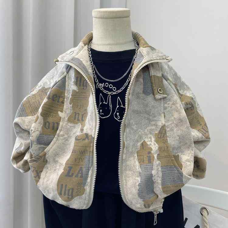 キッズ スウェット パーカー 男の子 子供 アウター ジャケット 春秋 無地 70-80% 綿 ミドル丈 ジップア..