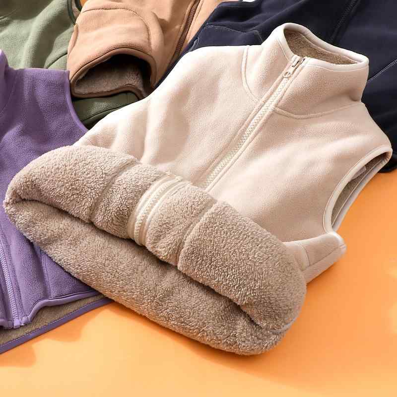 子供用 フリース ベスト ジャケット 秋冬 厚手 防寒 チョッキ 仿羊驼绒 140cm以上 ポリエステル 中大童..