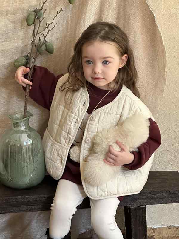 子供服 ベスト 秋冬 格子柄 中綿入り 男女兼用 キッズ コットン 90cm 100cm 110cm 120cm 130cm 140cm 1..