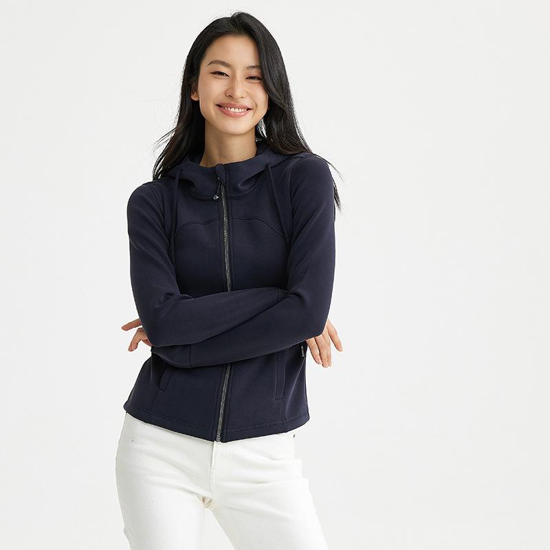 パーカー レディース 再生繊維混紡 フード付き ジップアップ 厚手 無地 カジュアル トップス 普段使い ..