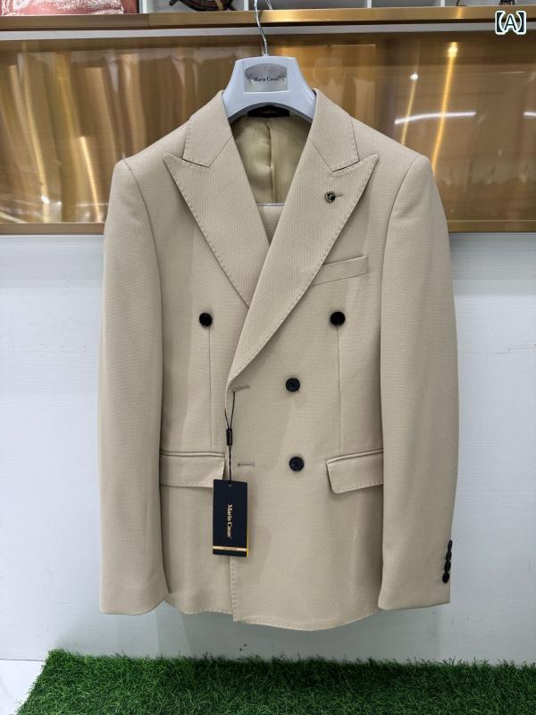 スーツ メンズ フォーマルスーツ 2点セット ビジネス 結婚式 二次会 パーティー スタイリッシュ カラーステッチ カキ色 ブラック XS S M L XL XXL XXXL