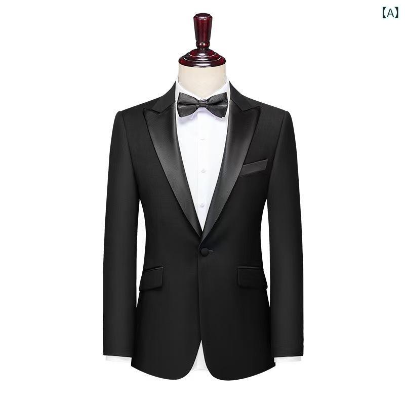 メンズ スーツ 3点セット フォーマル スリムフィット テーラード ビジネス 結婚式 二次会 パーティー 宴会 ポリエステル ブラック