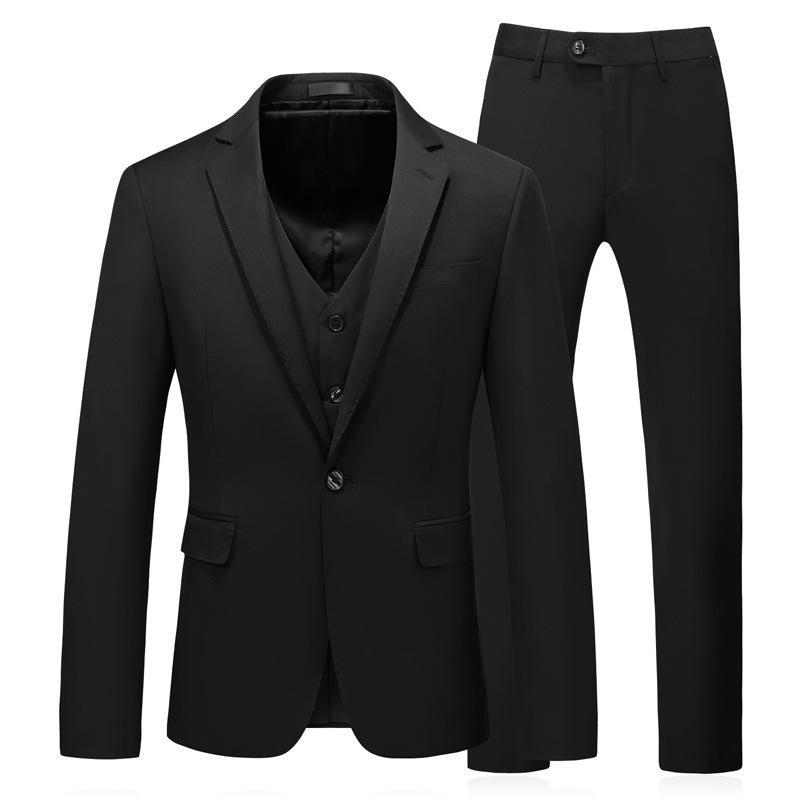 スーツ メンズ 男性用 セットアップ 3点セット 無地 秋物 テーラード 結婚式 二次会 パーティー フォーマル スリムフィット ブルー ブラック S M L XL 2XL 3XL 4XL 5XL