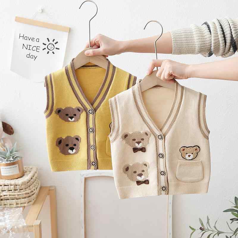 子供服 ニットベスト 男の子 ベビー服 カーディガン 春秋 薄手 キャラクター柄 66 73 80 90 100 110 12..