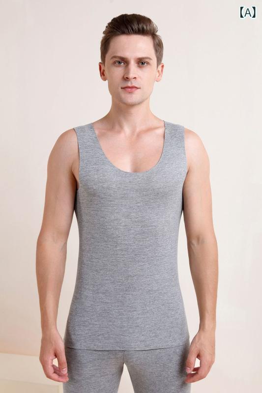 肌着 メンズ 保温インナー 背心 男性用 ウール 混紡 加厚 無縫製 ラウンドネック 肌着 トップス 秋冬 ..