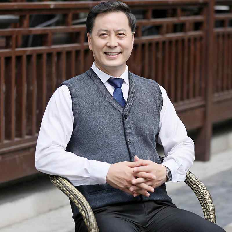 ニット メンズ カーディガン ベスト 秋冬 無袖 暖かい 防寒 Vネック プルオーバー 紳士服 ビジネス カジュアル 普段使い トップス ウォームビズ(4)