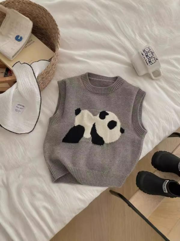 子供服 ニットベスト 春秋 ベビー かわいい パンダ セーター ベスト 80cm 90cm 100cm 110cm 120cm 130c..