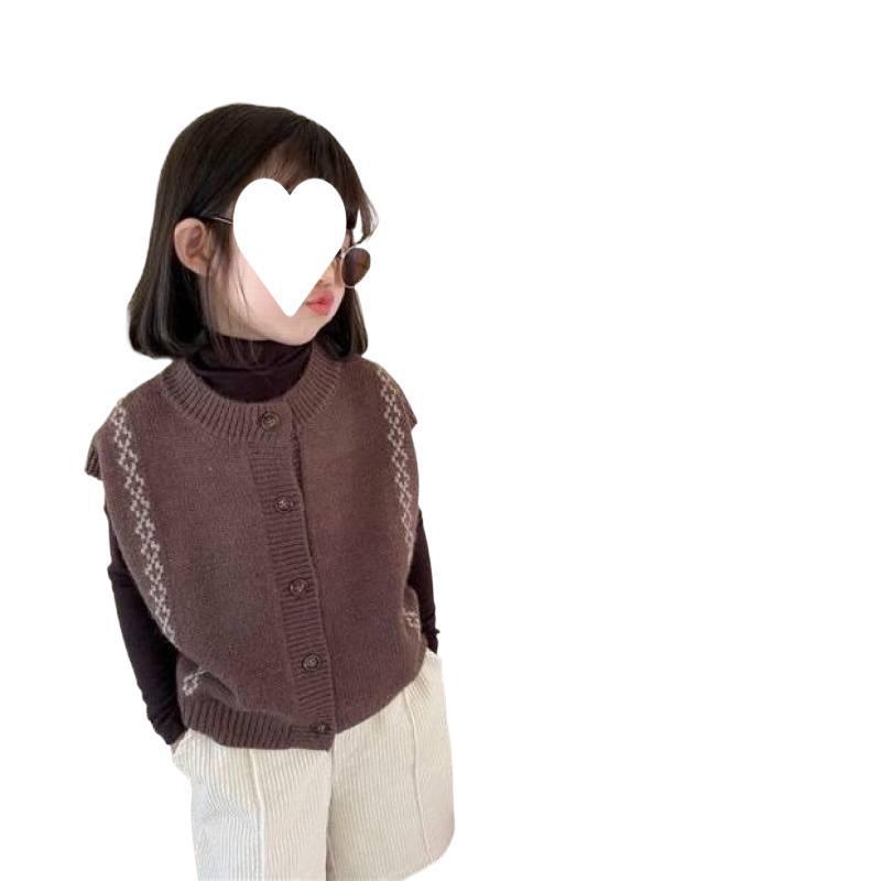 子供服 ニットベスト 女の子 春秋 ニット ベスト チョッキ トップス 普段使い かわいい おしゃれ 90 10..
