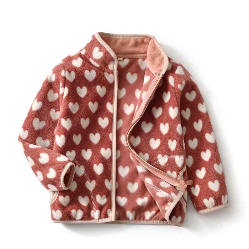 子供服 フリース ジャケット 女の子 立襟 アウター 秋 小鳥 動物柄 ピンク 紫 赤色 100cm 110cm 120cm ..