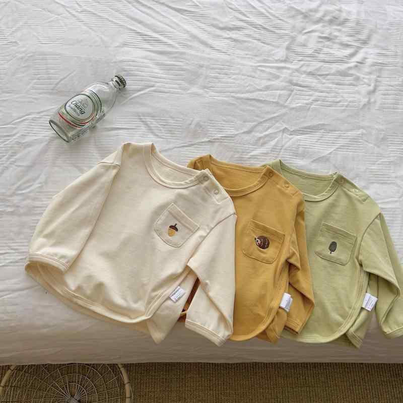 Tシャツ キッズ 長袖 春秋 男女兼用 子供服 ラウンドネック トップス カットソー 韓国風 インナーシャ..