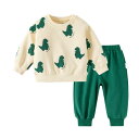 子供用スウェット セットアップ 恐竜柄 長袖トップス パンツ 上下セット コットン カジュアル 普段着 春秋 73 80 90 100 110
